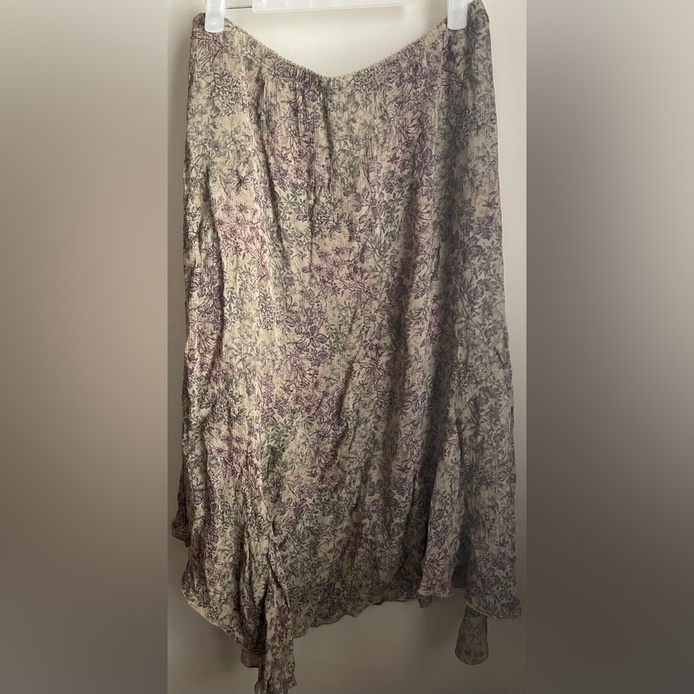 J. Jill floral midi skirt with self slip.